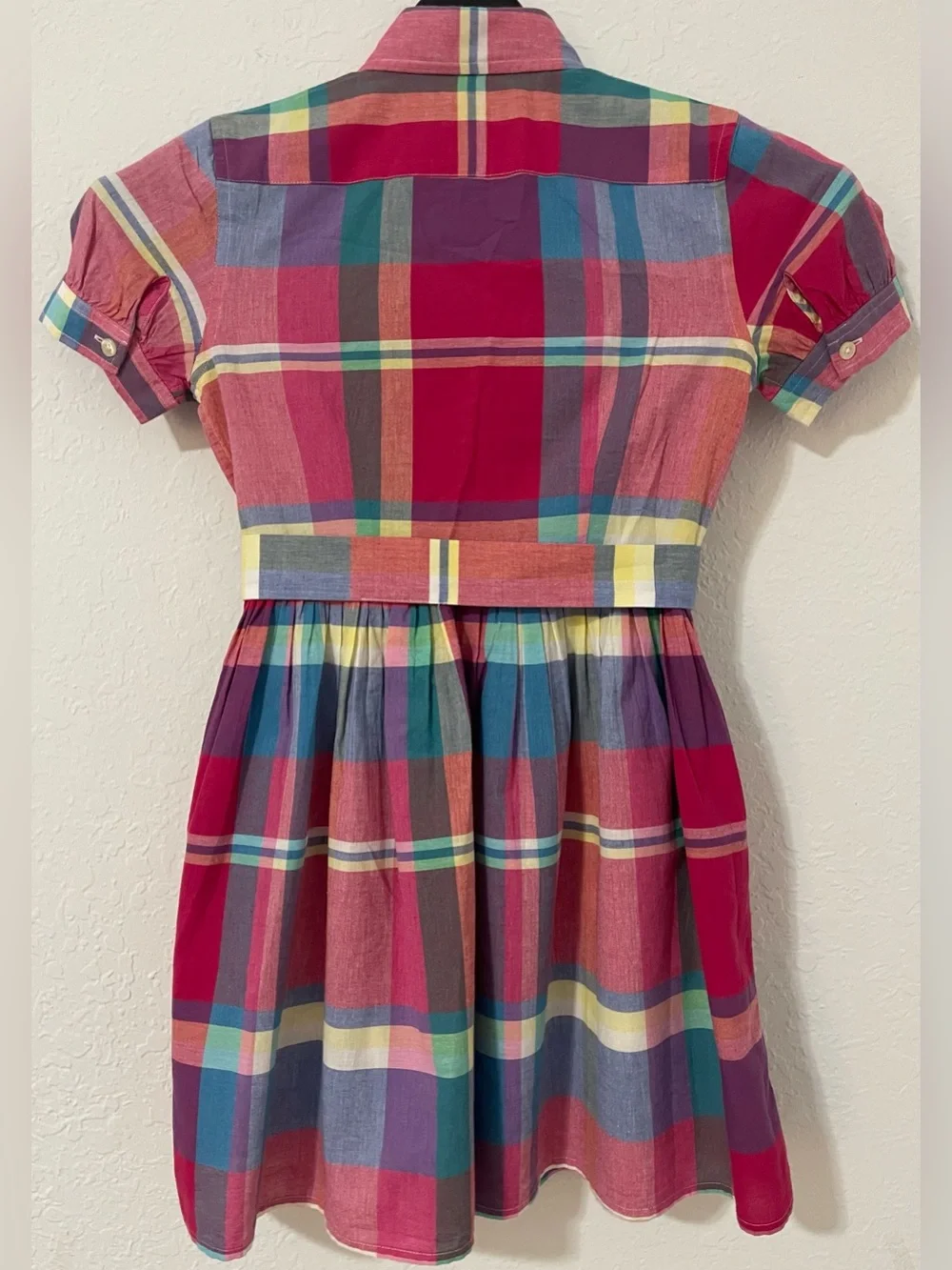 Polo by Ralph Lauren Multi-Color Madras Plaid Shirtdress